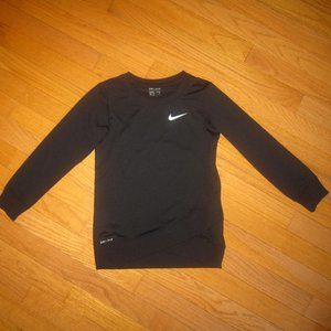 Nike Dri-Fit Girls Long-Sleeve Black Athletic Shirt Size M 5-6 Years Criss Cross